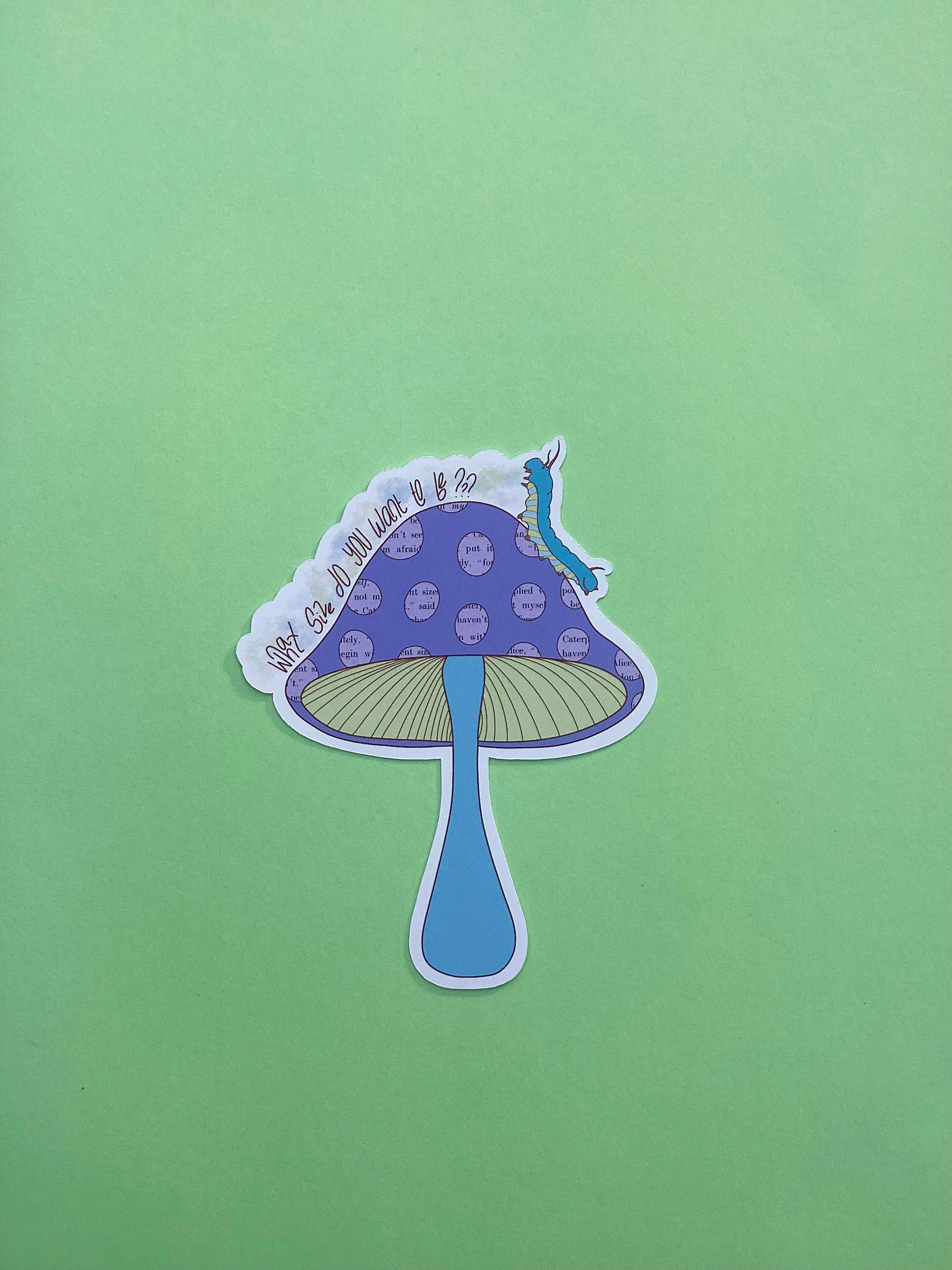 Caterpillar Mushroom Sticker